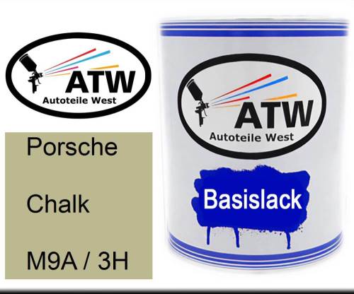 Porsche, Chalk, M9A / 3H: 1L Lackdose, von ATW Autoteile West.